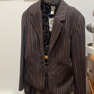 J. Jill Brown Striped Blazer